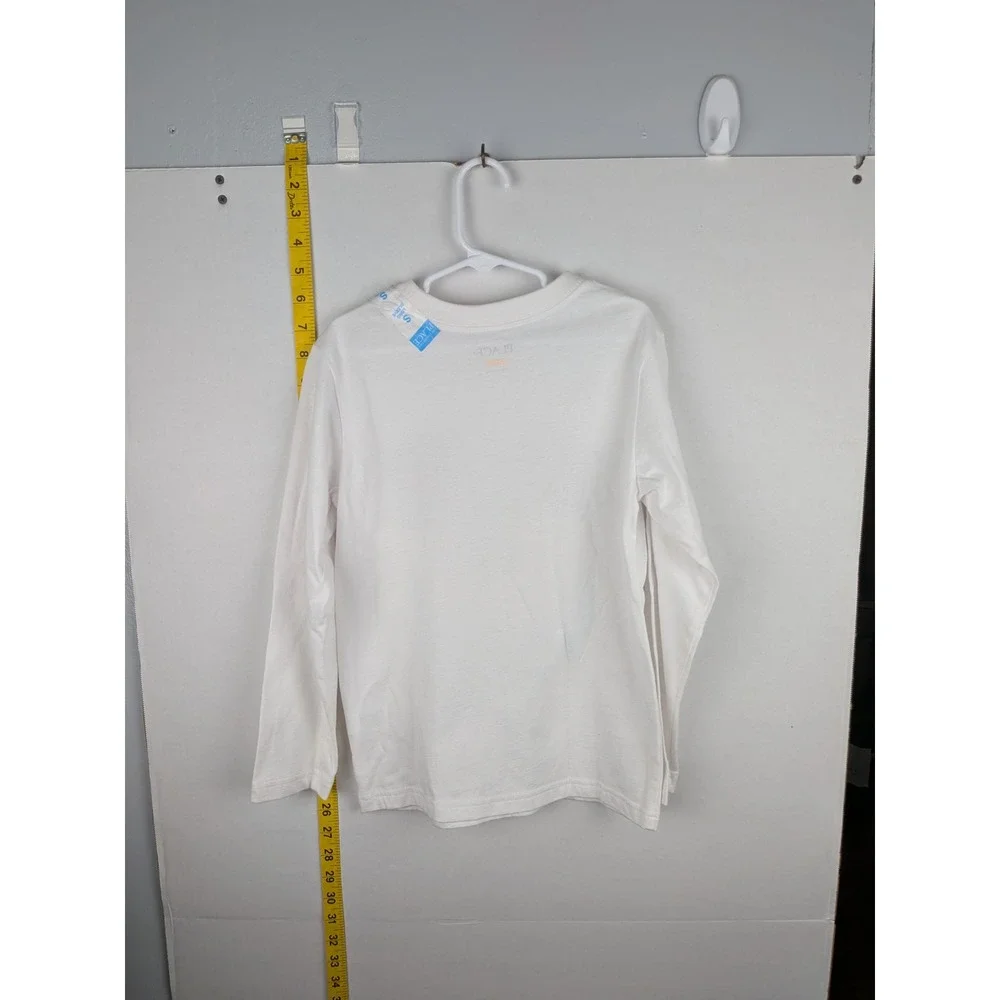 The Children's Place Boys Skull Graphic Long Sleeve Tee White Blue Size S 5/6